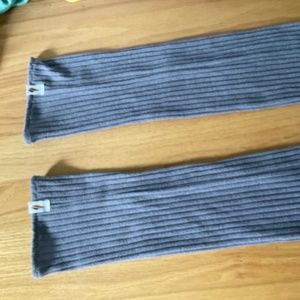 Rubiawear leg warmers, steel lines in the shorty style, size small
